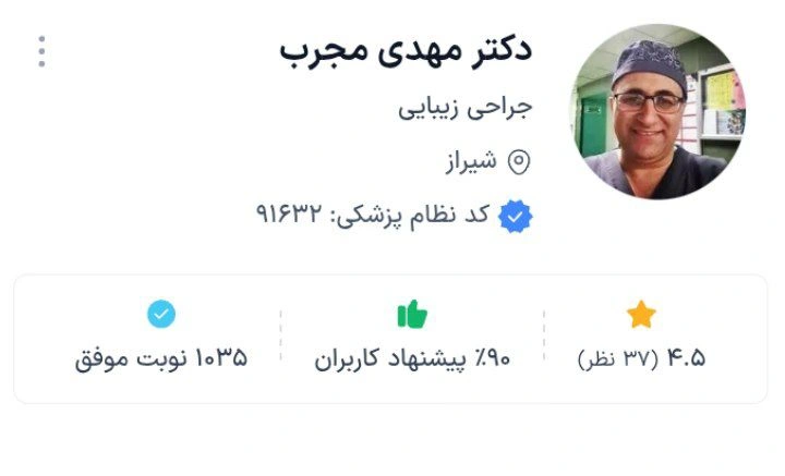 دکتر مهدی مجرب از بهترین جراحان زیبایی شیراز