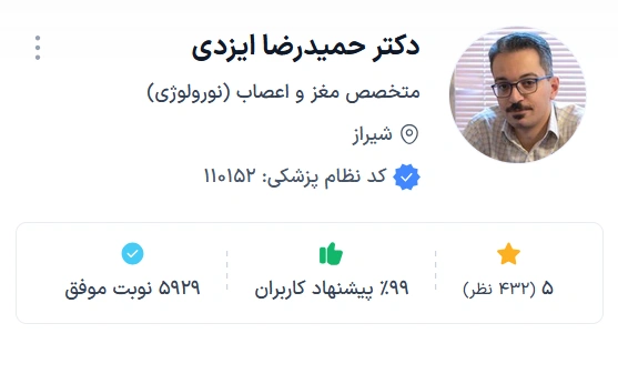 دکتر حمیدرضا ایزدی بهترین دکتر مغز و اعصاب در فارس