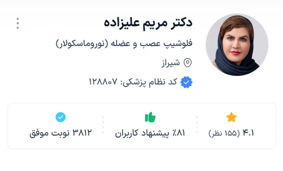 دکتر مریم علیزاده بهترین دکتر مغز و اعصاب خوب شیراز
